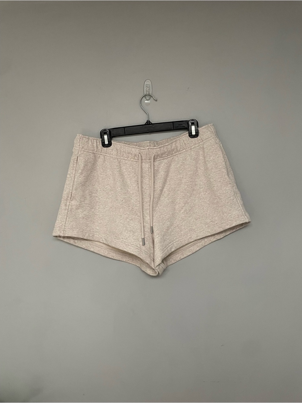 Athleta - Light White/Heather Grey Drawstring Athletic Shorts